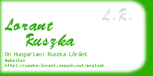 lorant ruszka business card